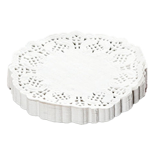 150pcs White Lace Round Paper Doilies Disposable Hollow Flower Oil Absorbing Paper for Fried Food Pizza Desserts Cake 150pcs Oil Absorbing Paper