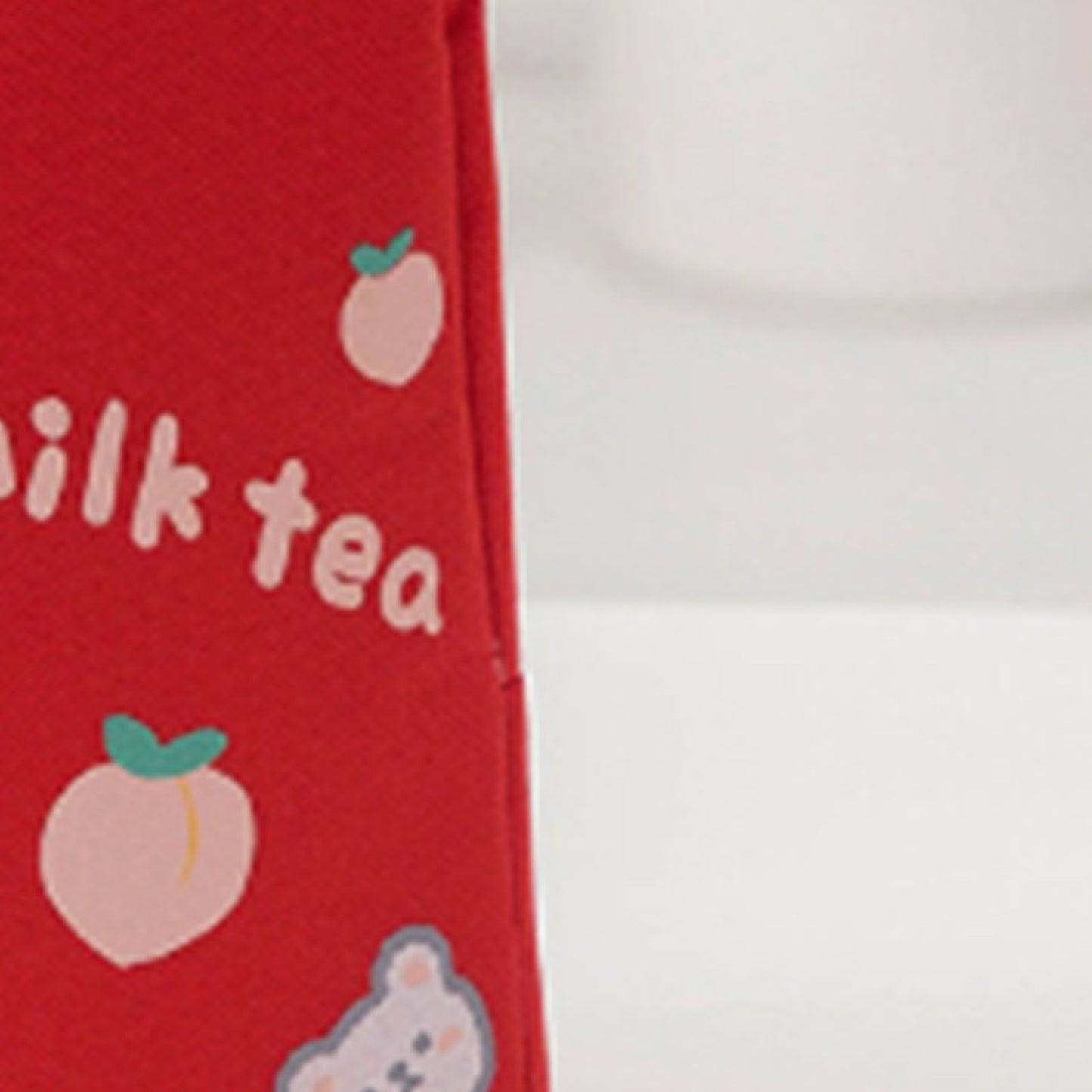 Lunch Bag Cartoon Style Zipper Widened Handle Oxford Cloth Aluminum Film Portable Lunchbox Bag for Student Red