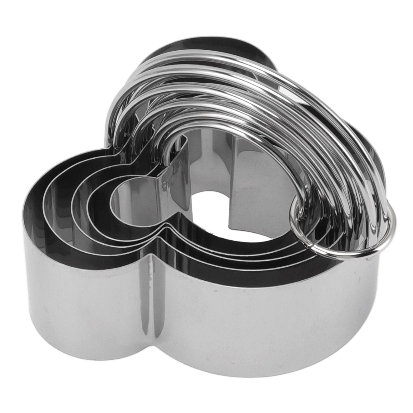 5Pcs Stainless Steel Biscuit Cutter Set Removable Easy Release Professional Cookie Cutter Set with Handle for Baking