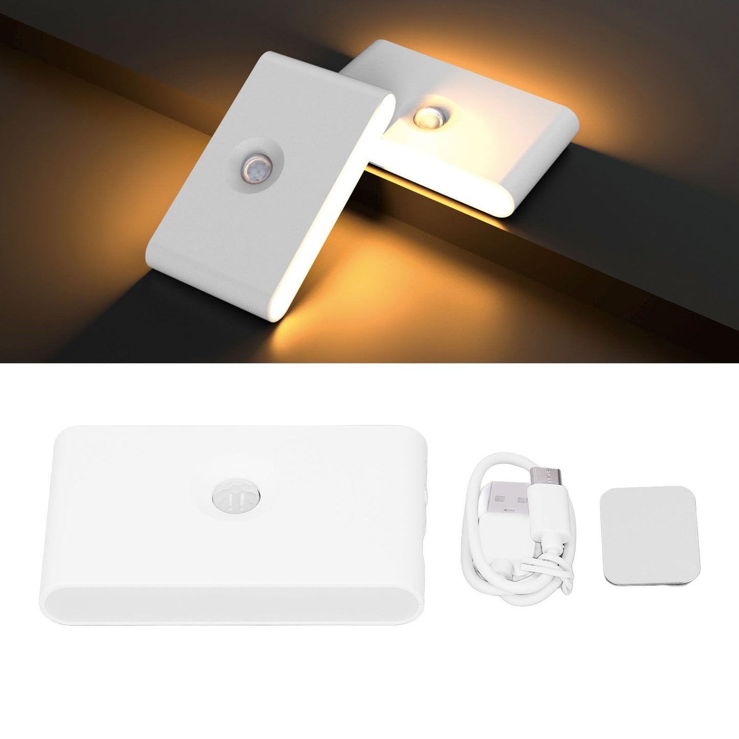 LED Motion Sensor Light Type C Rechargeable 360 Degrees Rotated Induction Night Lights with Magnetic Base