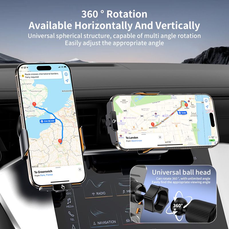 F2 Auto Clamping Wireless Car Charger Mount, 66W High Power，black