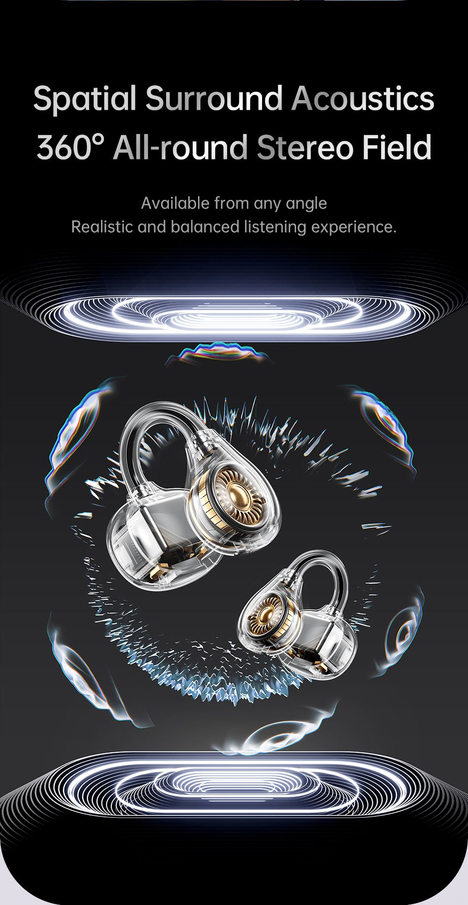 AWEI TZ50 Open Ear Wireless Earbuds with LED Power Display,Beige