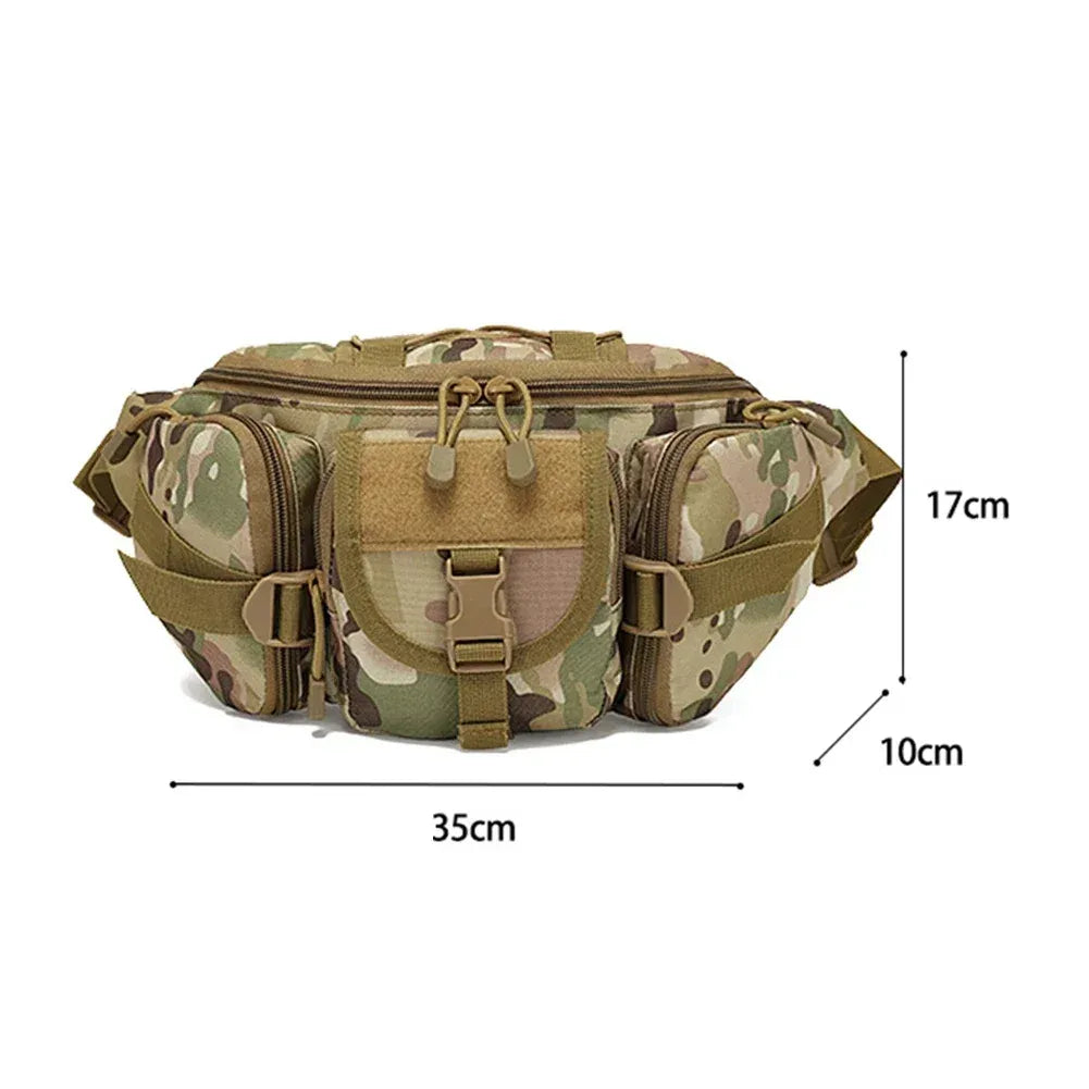 Outdoor Sports Fanny Pack Multipurpose Belt Bag for Camping Hiking Traveling Running Fishing - Black