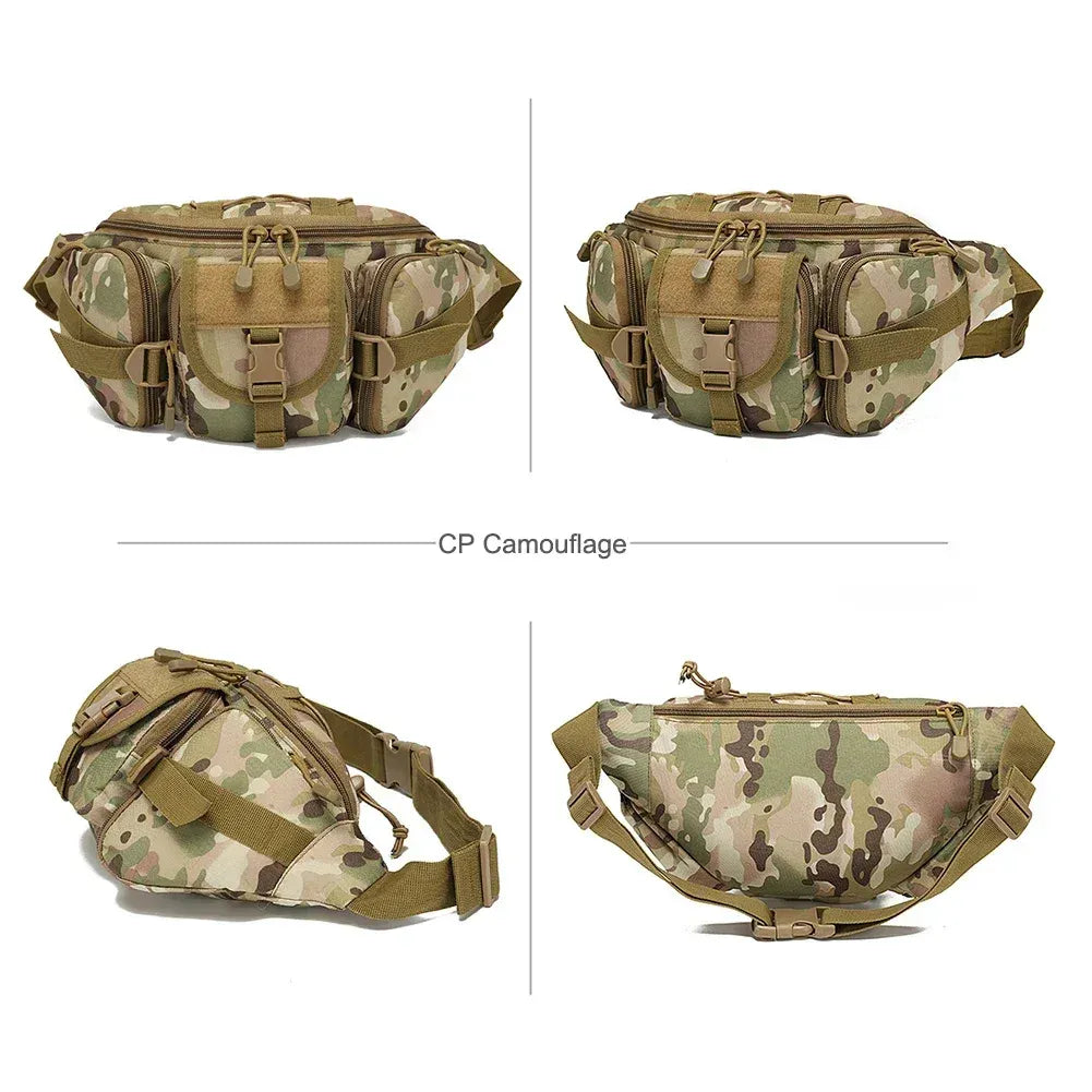 Outdoor Sports Fanny Pack Multipurpose Belt Bag for Camping Hiking Traveling Running Fishing - Army Green