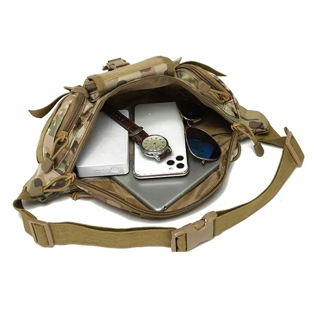 Outdoor Sports Fanny Pack Multipurpose Belt Bag for Camping Hiking Traveling Running Fishing - Digital