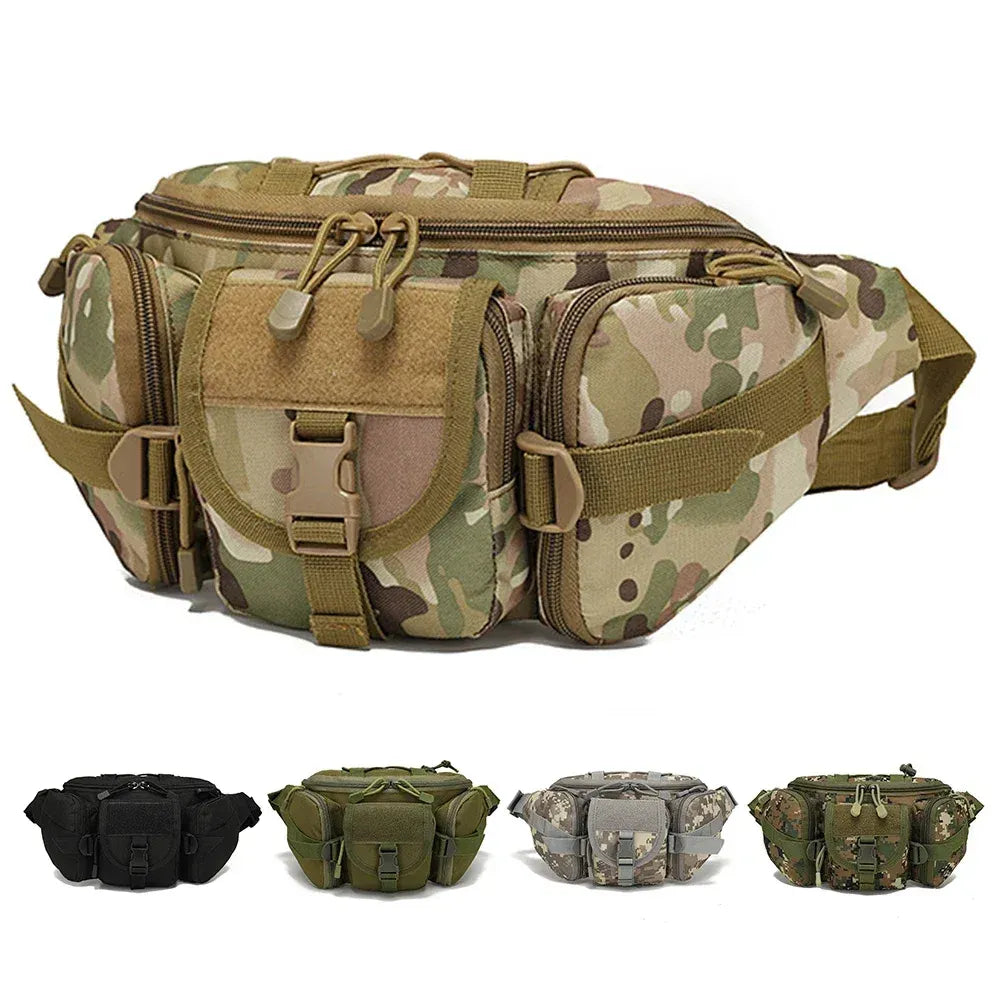 Outdoor Sports Fanny Pack Multipurpose Belt Bag for Camping Hiking Traveling Running Fishing - Desert Digital