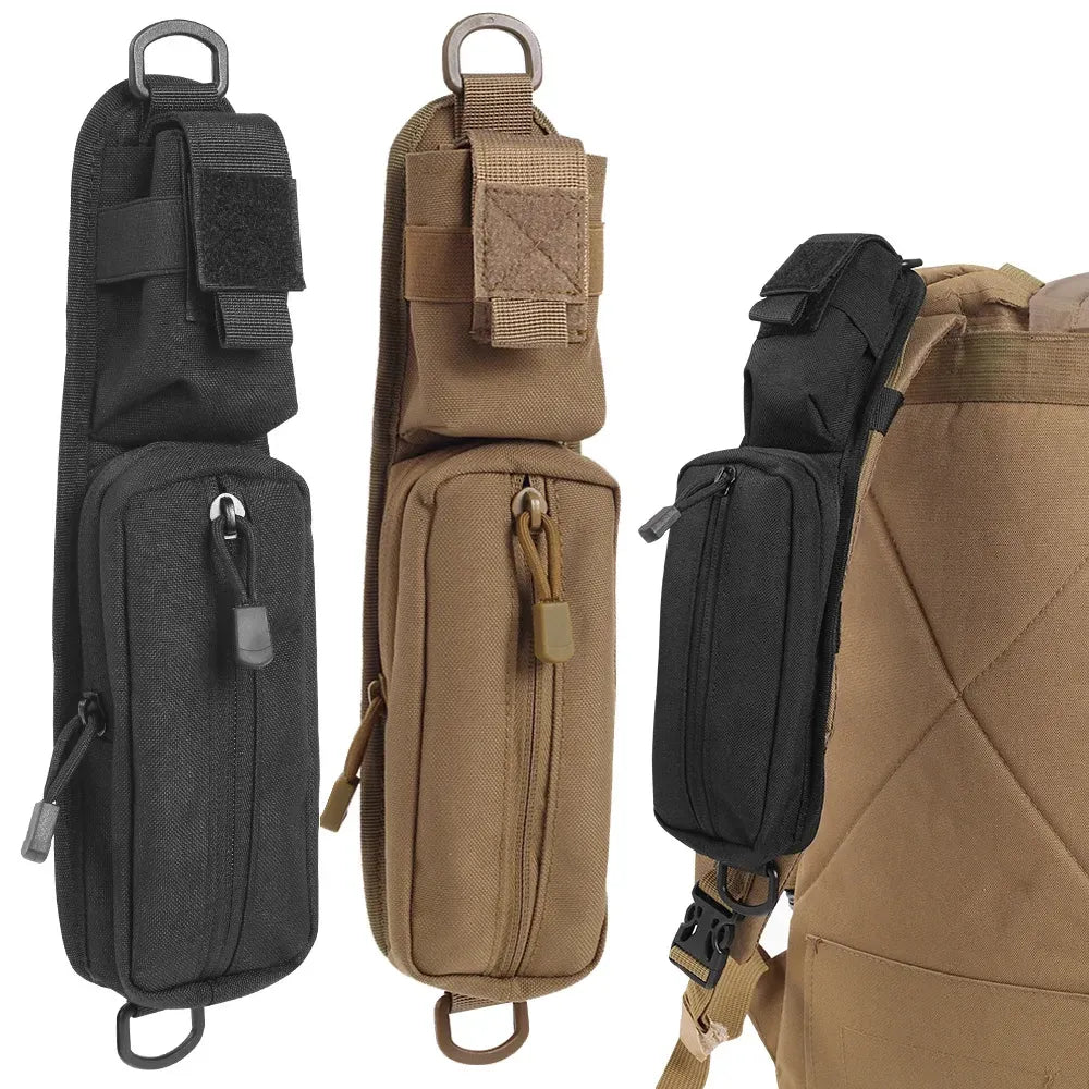 Shoulder Strap Bag Backpack Sundries Pouch Molle Accessory Pouch Tactical Additional Bag Multifunctional EDC - Khaki