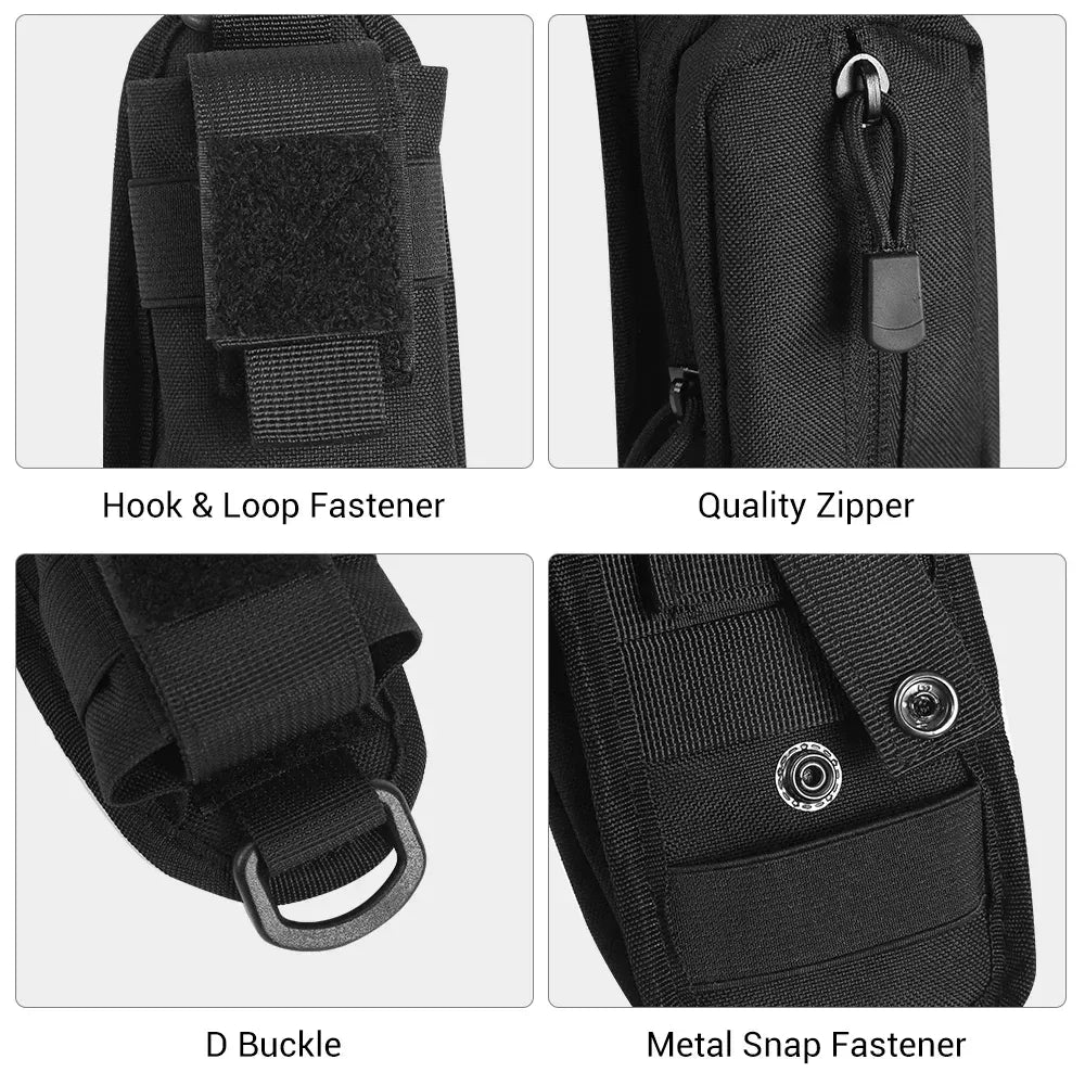 Shoulder Strap Bag Backpack Sundries Pouch Molle Accessory Pouch Tactical Additional Bag Multifunctional EDC - Khaki