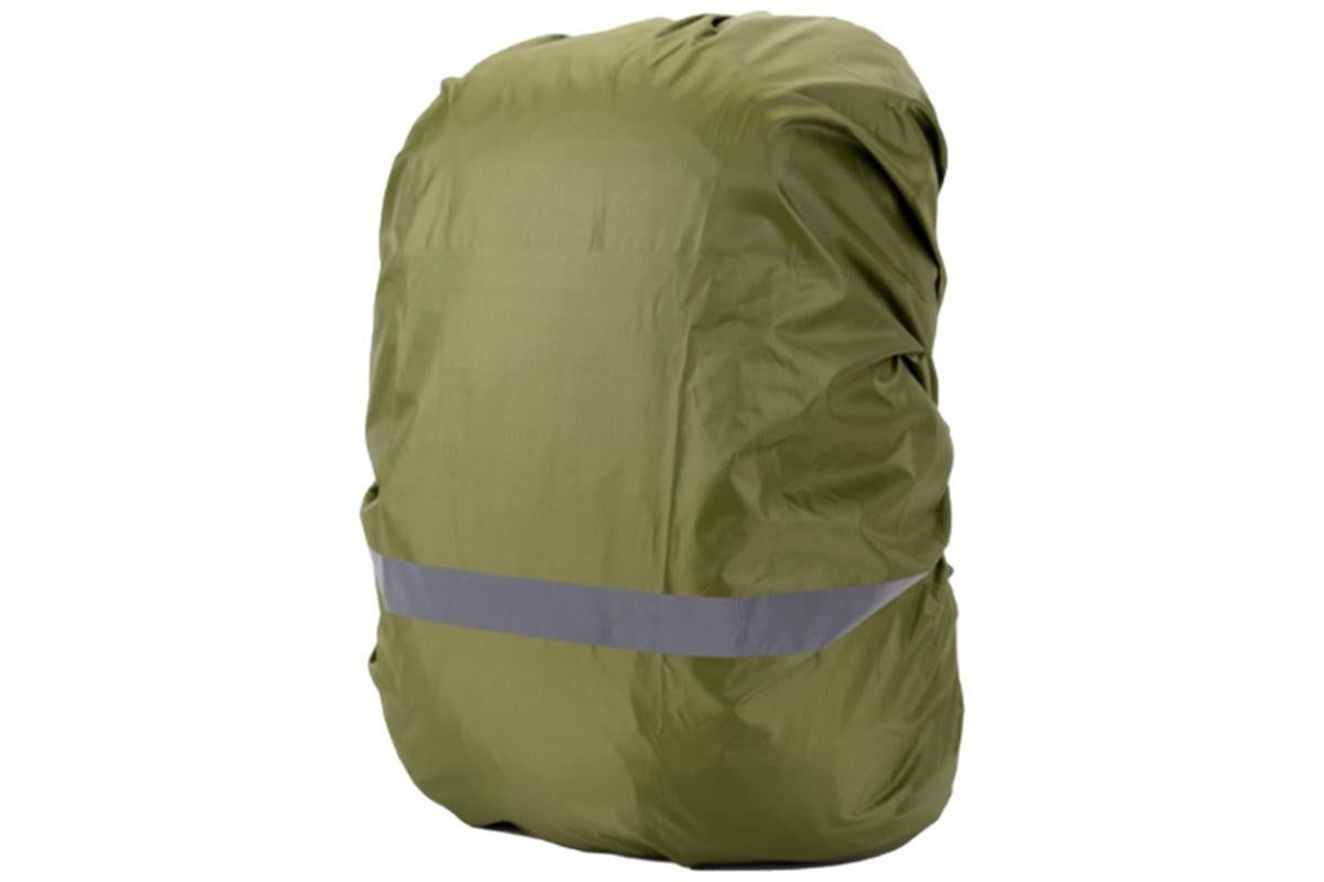 High-Visibility Backpack Rain Cover with Reflective Strip Water-Resistant Outdoor Night Travel Bag Cover -Army Green / XL