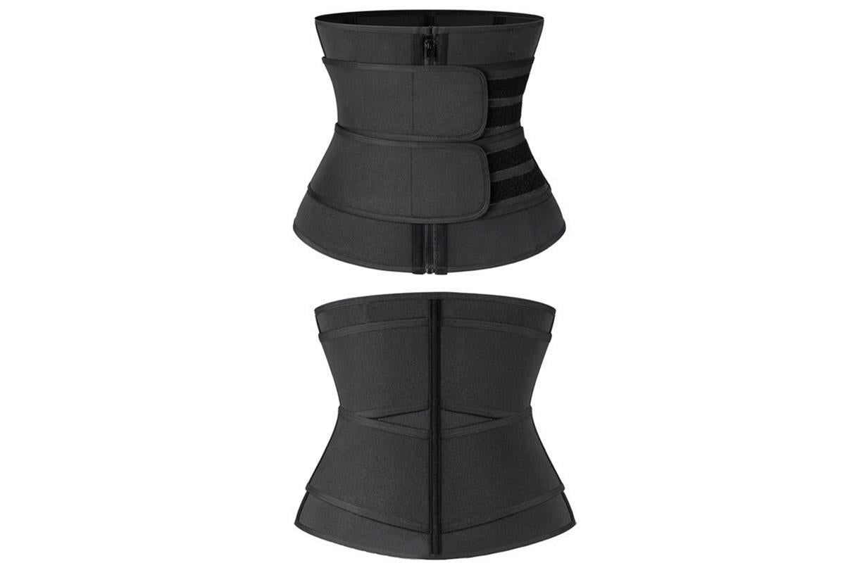 Sweat Waist Trainer for Women Sauna Sweat Belt Slim Body Shaper Corset - Black & M