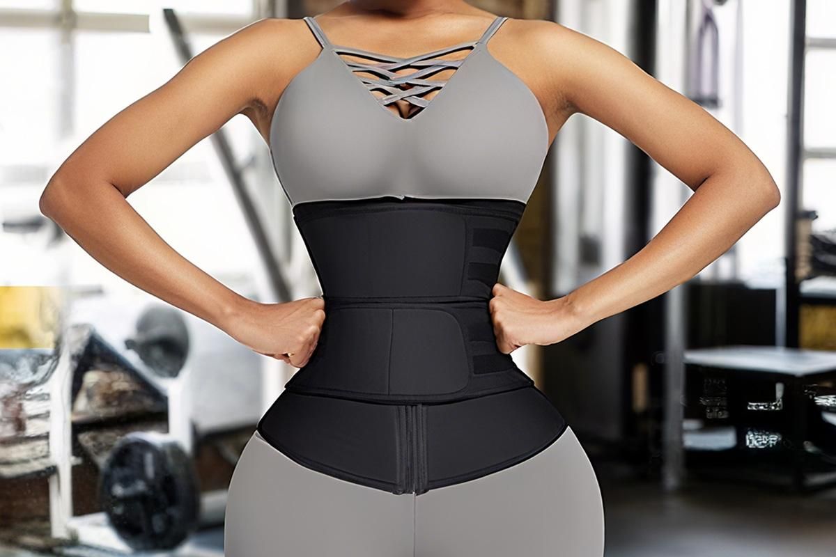 Sweat Waist Trainer for Women Sauna Sweat Belt Slim Body Shaper Corset - Black & L