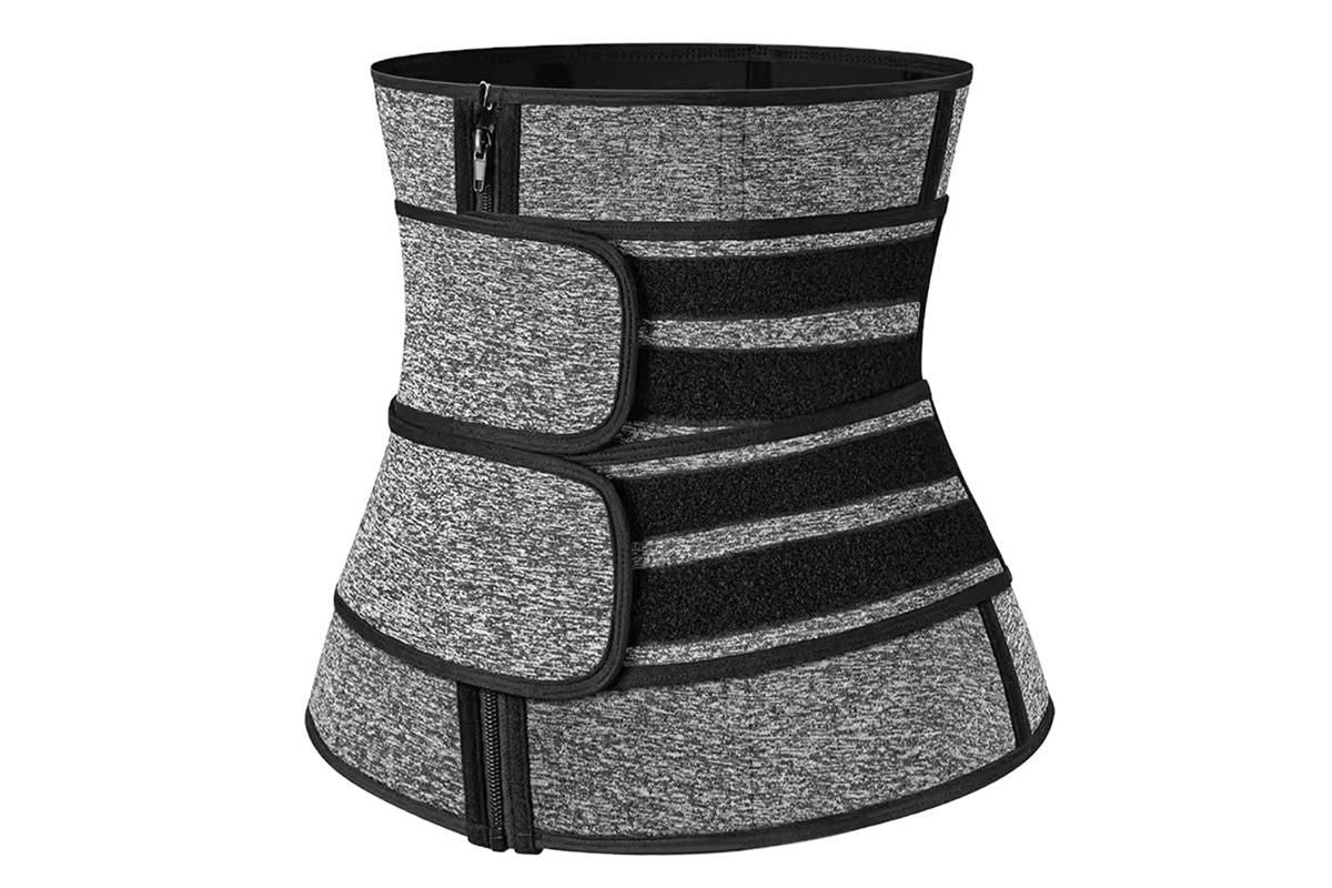 Sweat Waist Trainer for Women Sauna Sweat Belt Slim Body Shaper Corset - Grey & M