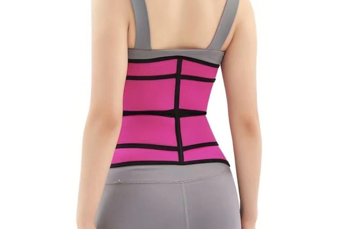 Sweat Waist Trainer for Women Sauna Sweat Belt Slim Body Shaper Corset - Magenta & M