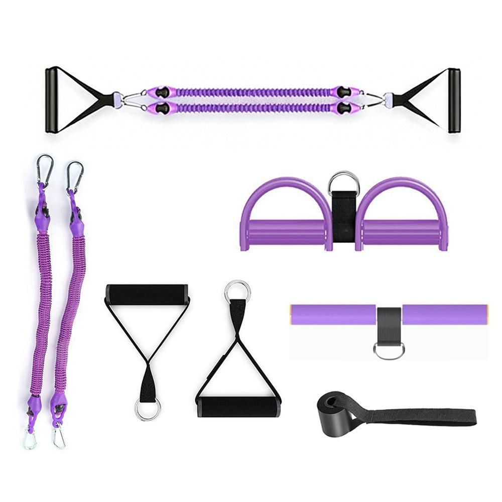 1 Set 4-in-1 Resistance Band Pedal Puller for Sit-Up Home Gym Yoga Pilates - 2 Tubes