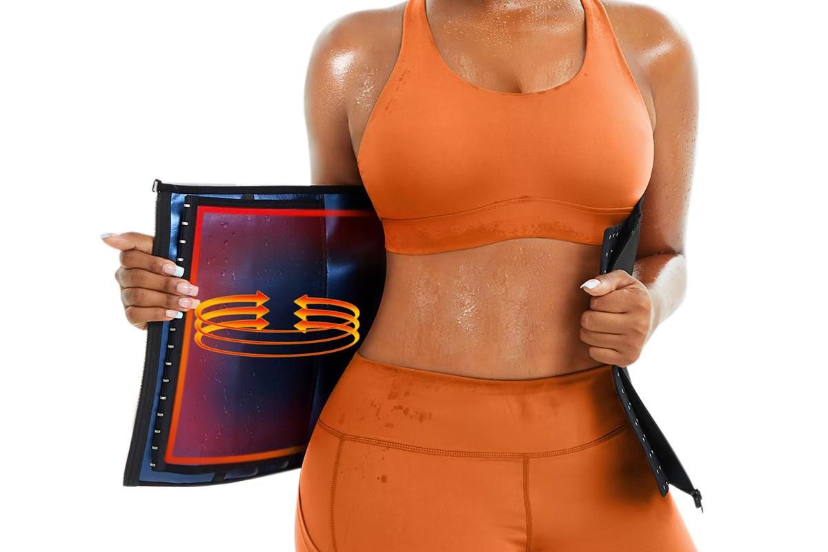 Women's Workout Waist Trainer - 3-Row Hook & Zip Slimming Belt for Yoga & Fitness - Blue & S