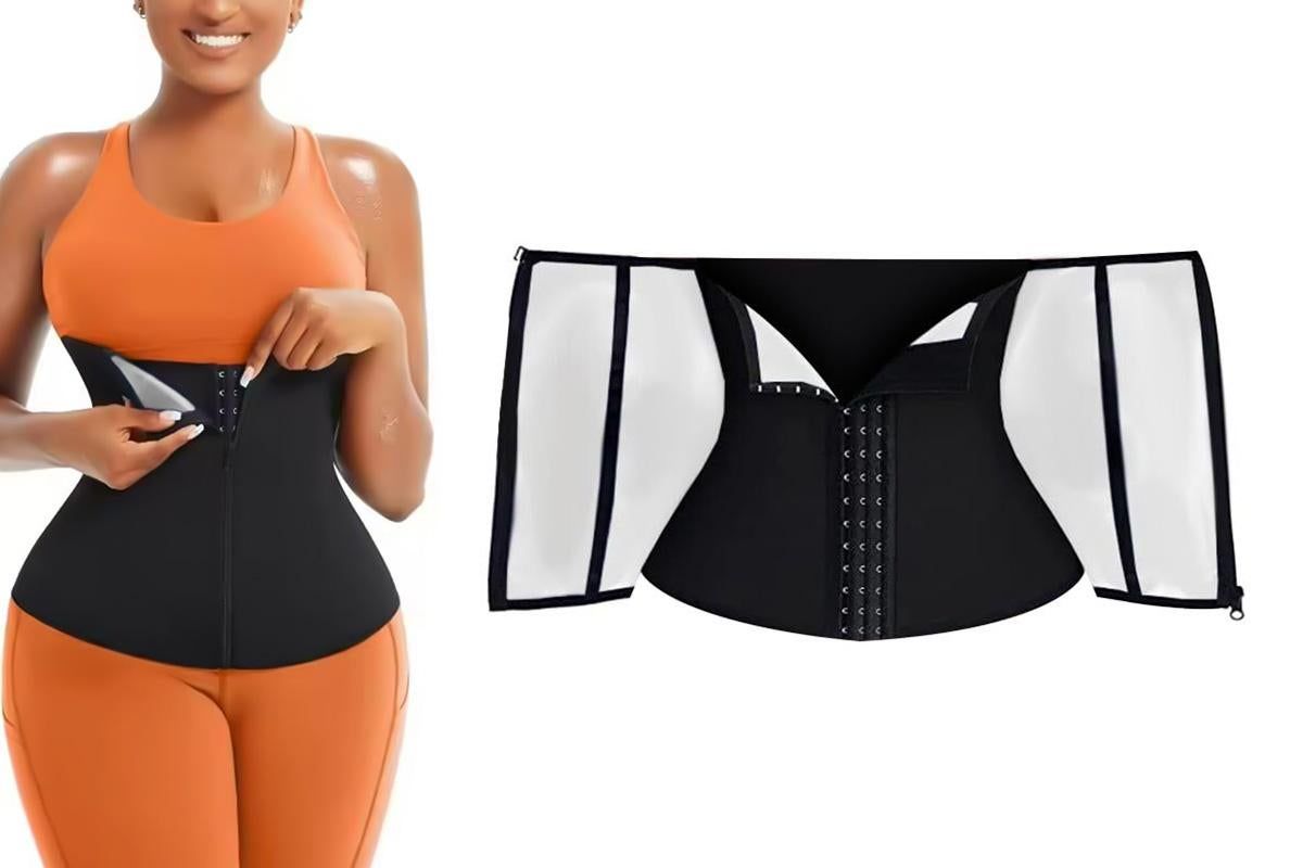 Women's Workout Waist Trainer - 3-Row Hook & Zip Slimming Belt for Yoga & Fitness - Silver & 3XL