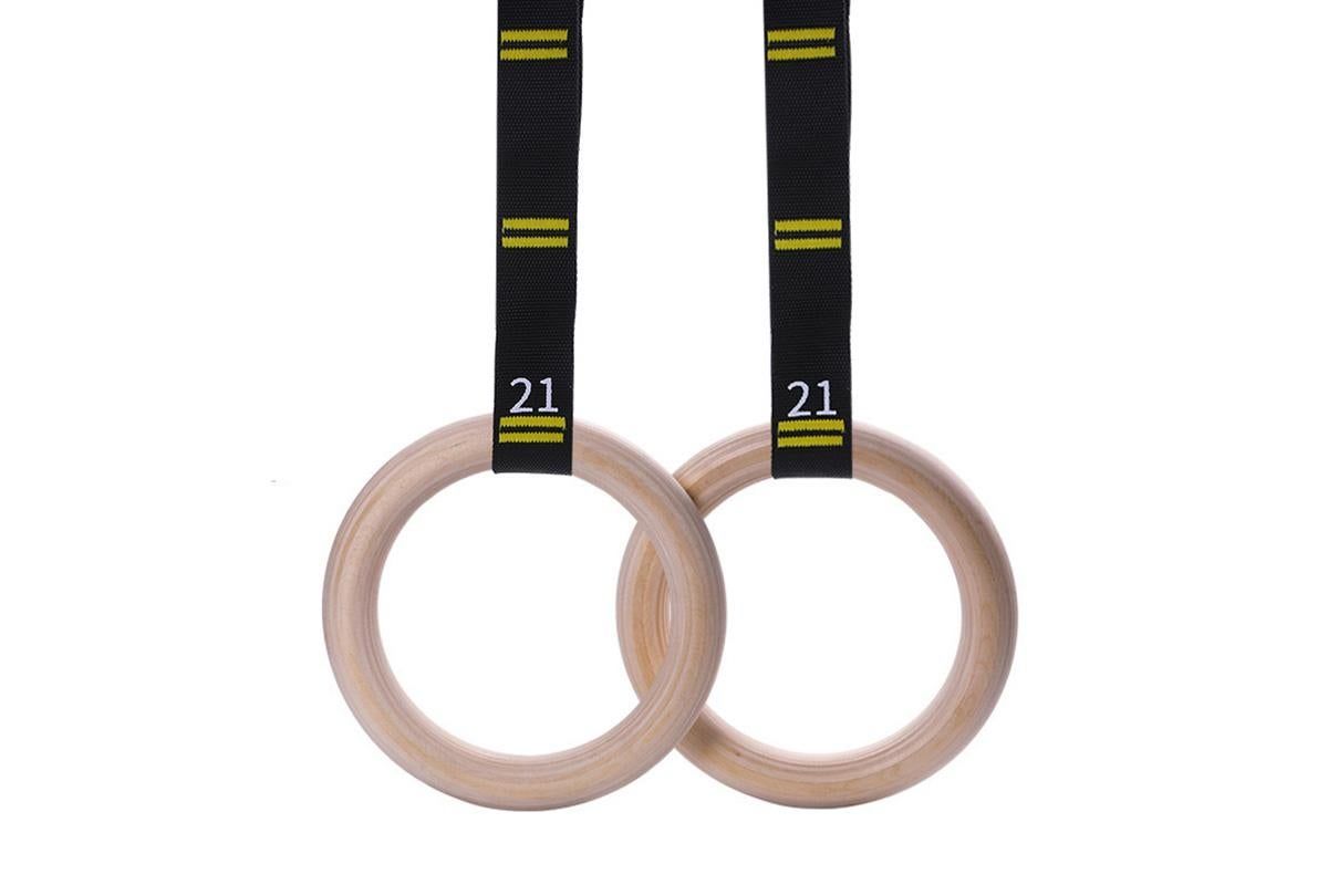 Wooden Gymnastic Rings Set Adjustable Fitness Rings for Home Workouts