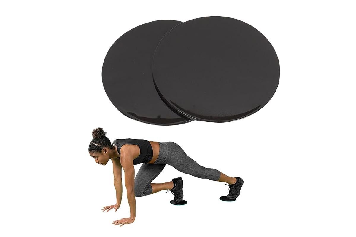 2PCS Gym Training Fitness Exercise Glider Slide Discs Core Slider Workout -Blue