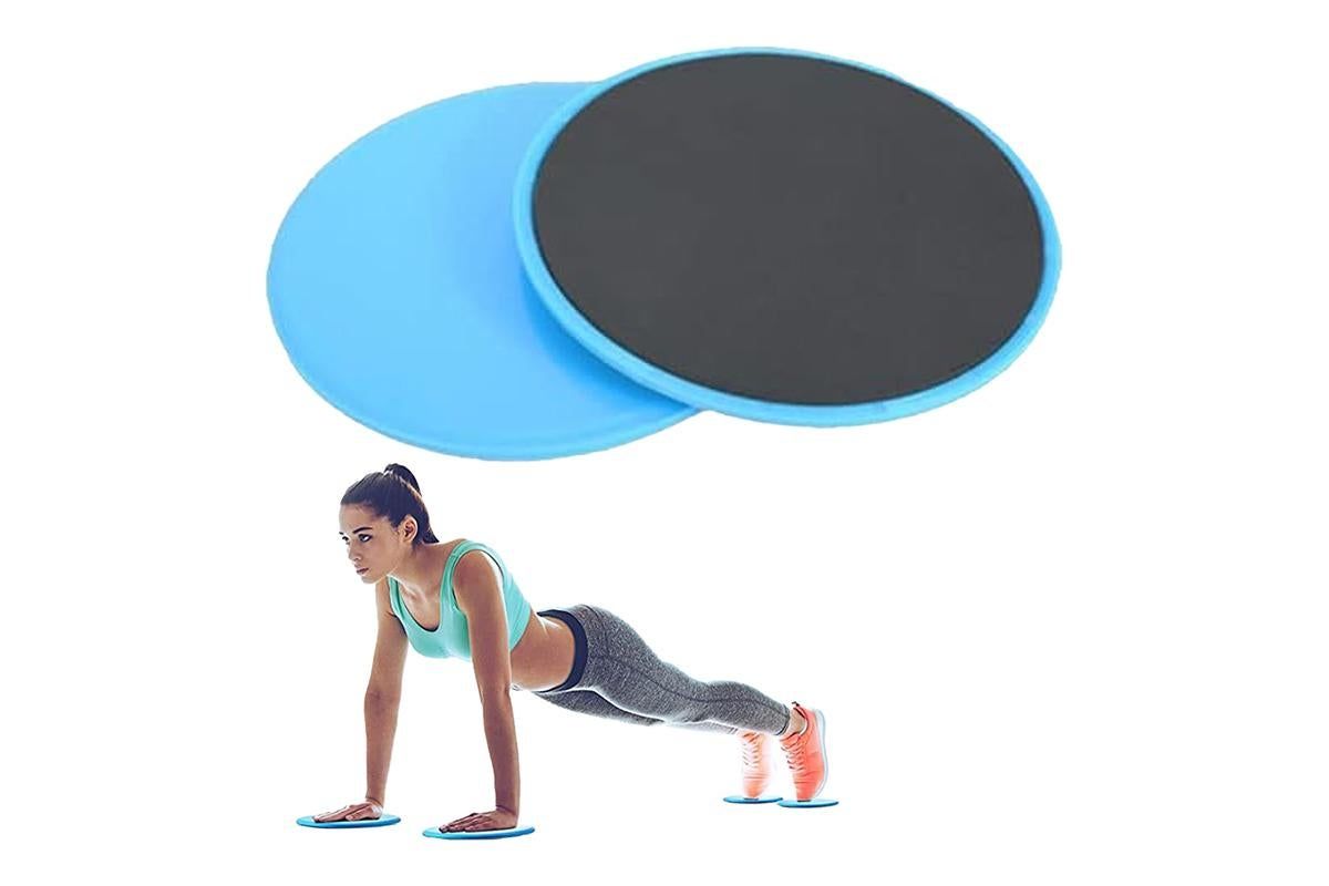 2PCS Gym Training Fitness Exercise Glider Slide Discs Core Slider Workout -Black