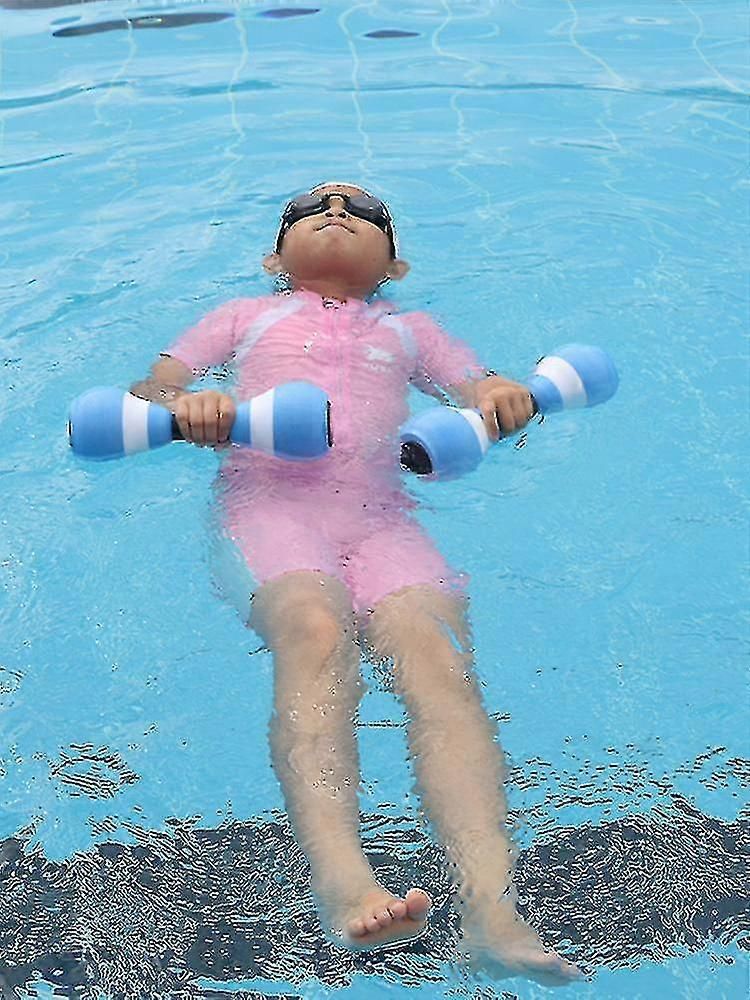 2PCS EVA Water Dumbbells Aquatic Exercise Foam Barbells for Water Aerobics Pool Resistance Fitness Training - Pink