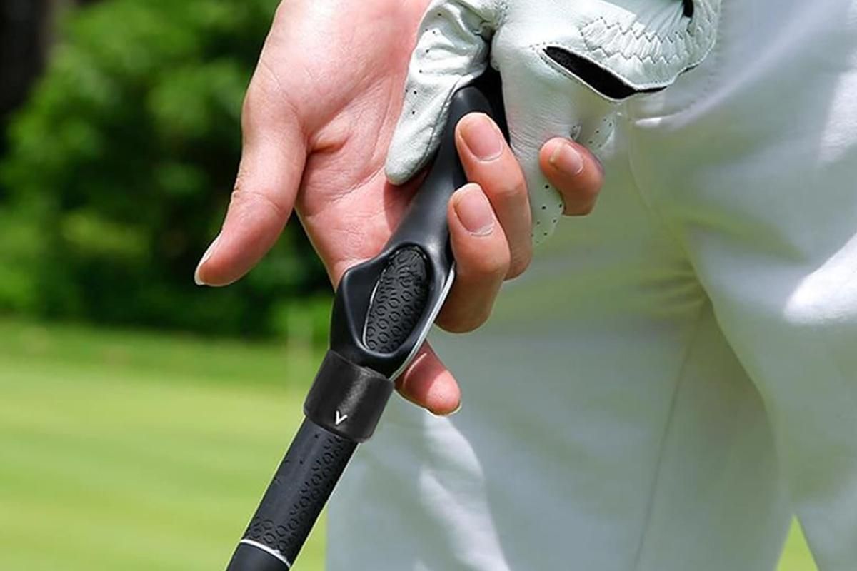 Golf Club Grip Trainer Attachment for Improved Hand Positioning -Black