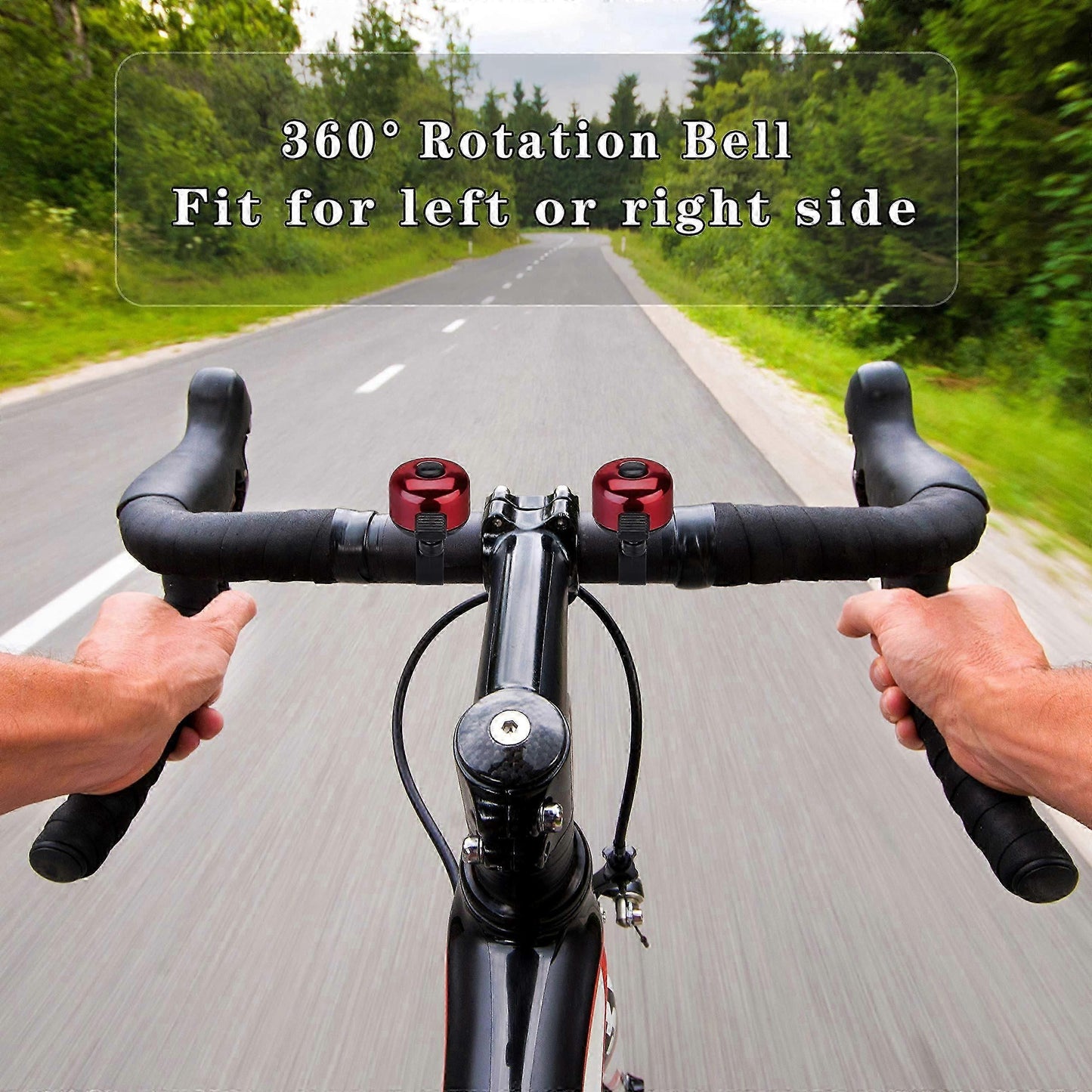 2PCS Bike Bell Bicycle Bell With Loud Crisp Clear Sound, Road And Mountain Bike Bell (Red)