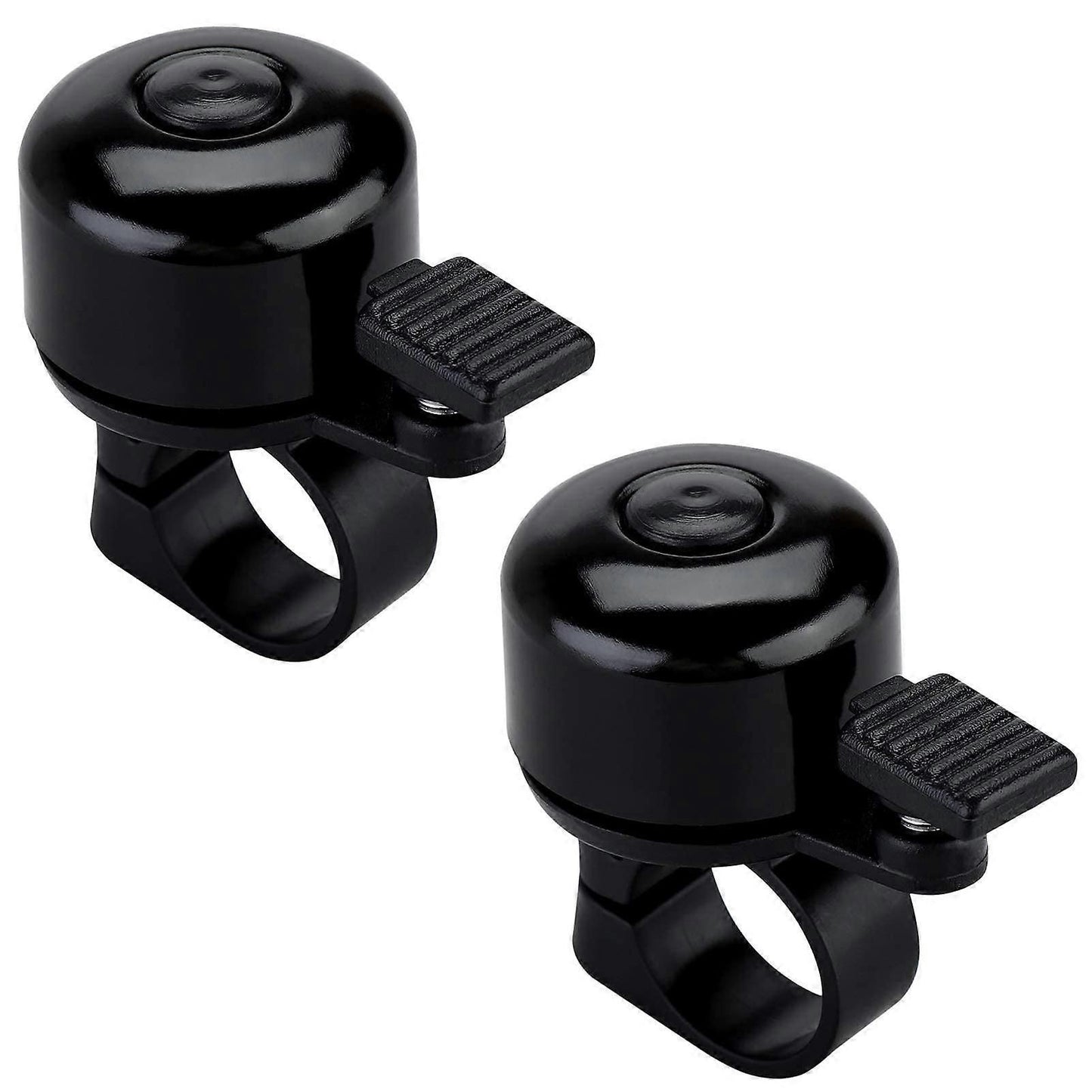 2PCS Bike Bell Bicycle Bell with Loud Crisp Clear Sound, Road and Mountain Bike Bell (Black)
