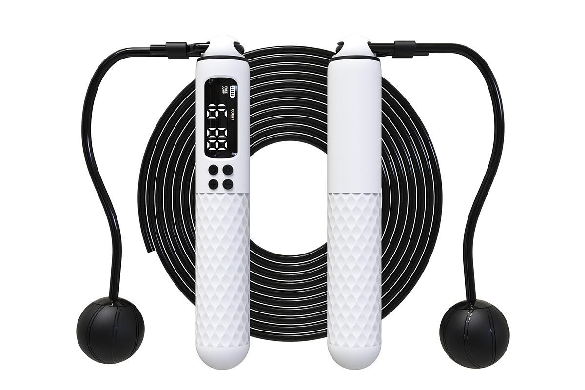 Smart Digital Jump Rope for Accurately Counts Jumps Sets Goals and Monitors Progress -Black