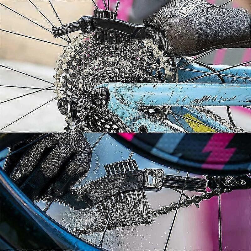 Bike Chain Brush Bike Chain Cleaner Kit Bike Chain Cleaning Brush Bike Chain Cleaner Multifunction Bike Chain Cleaning Brush Bicycle Brush Kit 2 Piece