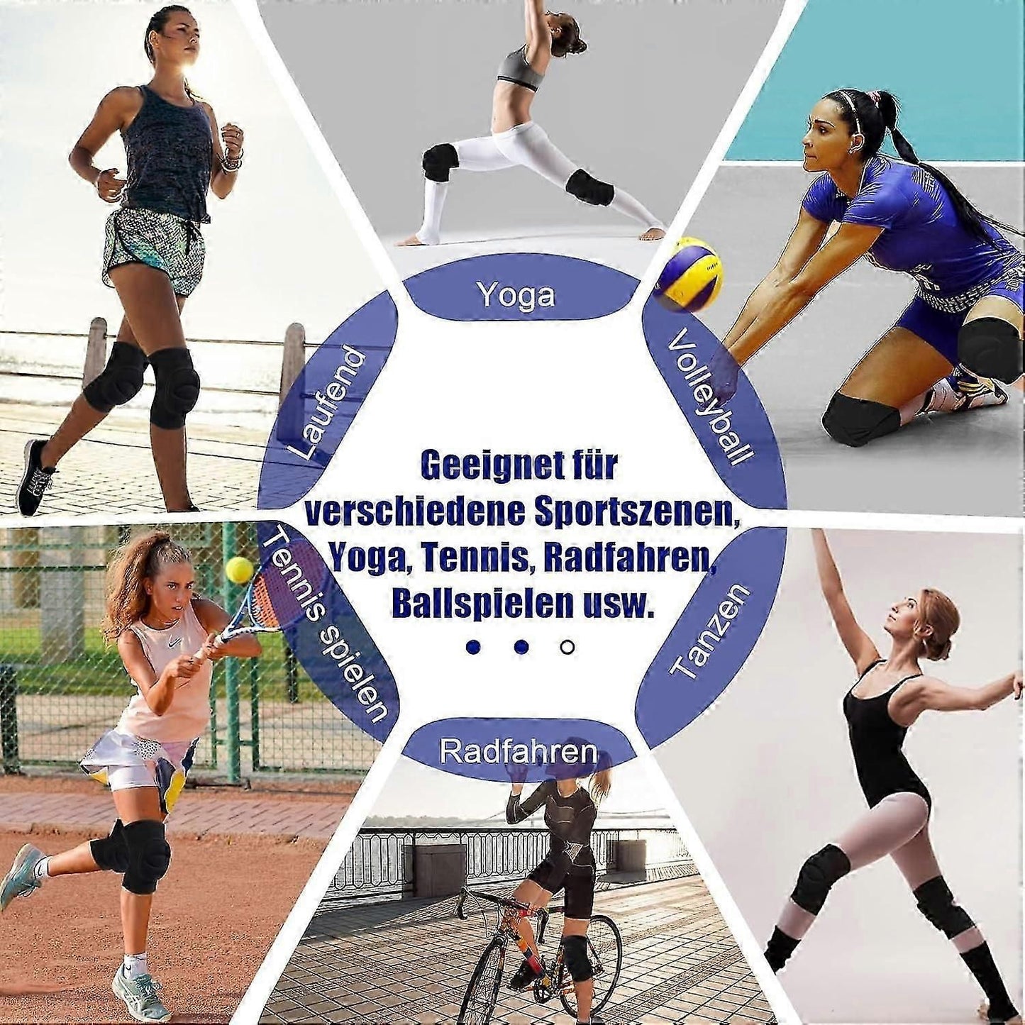 Knee Pads Dance Volleyball Knee Pads Soft Knee Pads Thick Sponge Sport Elastic Knee Pads