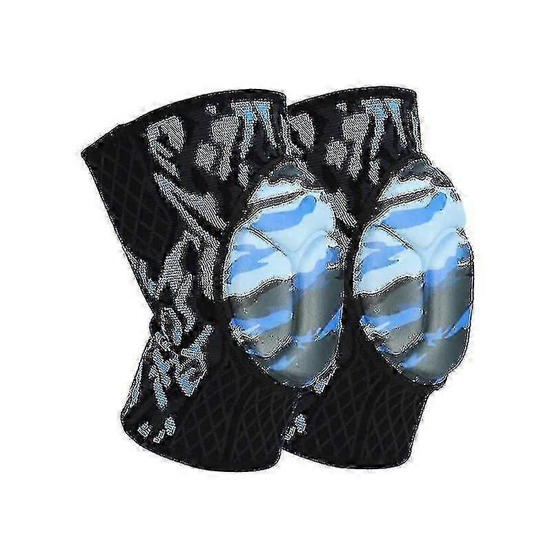Pair of Volleyball Knee Pads with Thick EVA Honeycomb Padding Non-Slip Compression Knee Sleeves for Basketball Cycling Hiking Sports Protection - Blue