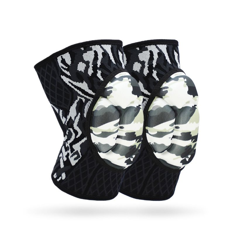 Pair of Volleyball Knee Pads with Thick EVA Honeycomb Padding Non-Slip Compression Knee Sleeves for Basketball Cycling Hiking Sports Protection - Gray