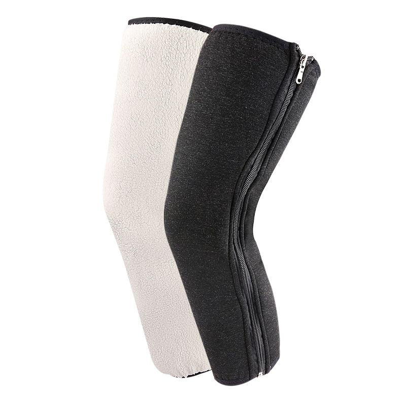 Warm Cashmere Knee Support Sleeves Thickened Wool Knee Pads for Skiing Cycling Outdoor Sports Joint Comfort Brace (45kg-80kg) - White