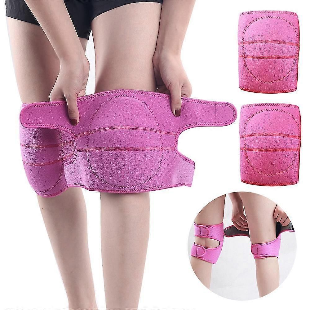 Sports elastic knee pads fitness knee pads (Rose Red)