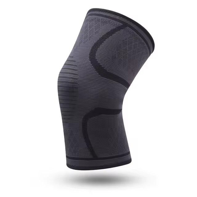 Sports Knee Support Pad Breathable Anti-Slip Compression Knee Sleeve for Running Cycling Gym Fitness Basketball - Black 3XL