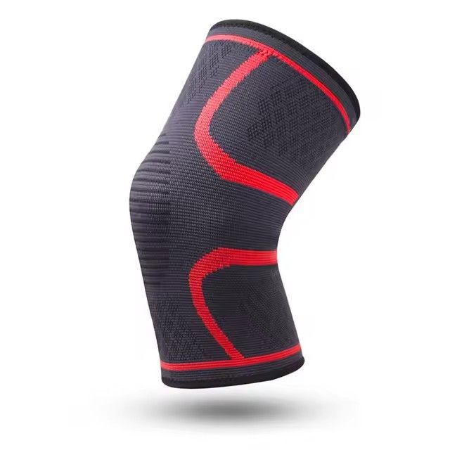 Sports Knee Support Pad Breathable Anti-Slip Compression Knee Sleeve for Running Cycling Gym Fitness Basketball - Red S