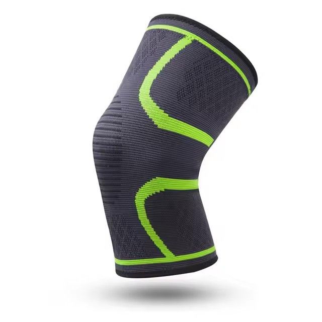 Sports Knee Support Pad Breathable Anti-Slip Compression Knee Sleeve for Running Cycling Gym Fitness Basketball - Green 2XL