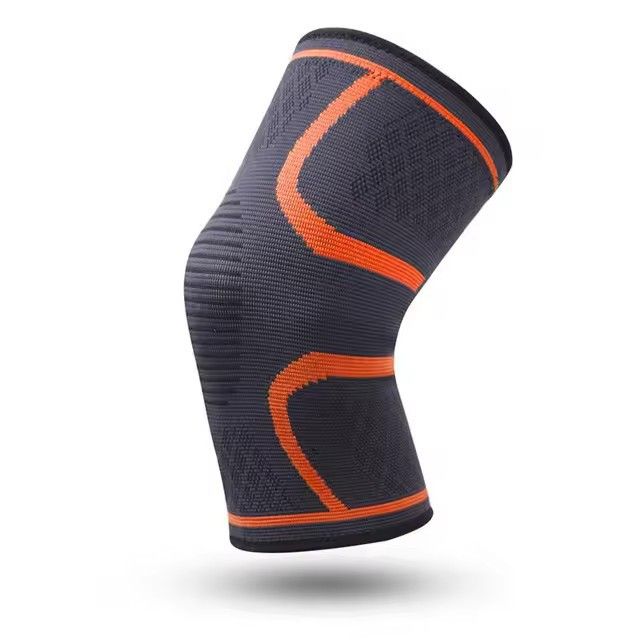 Sports Knee Support Pad Breathable Anti-Slip Compression Knee Sleeve for Running Cycling Gym Fitness Basketball - Orange 3XL