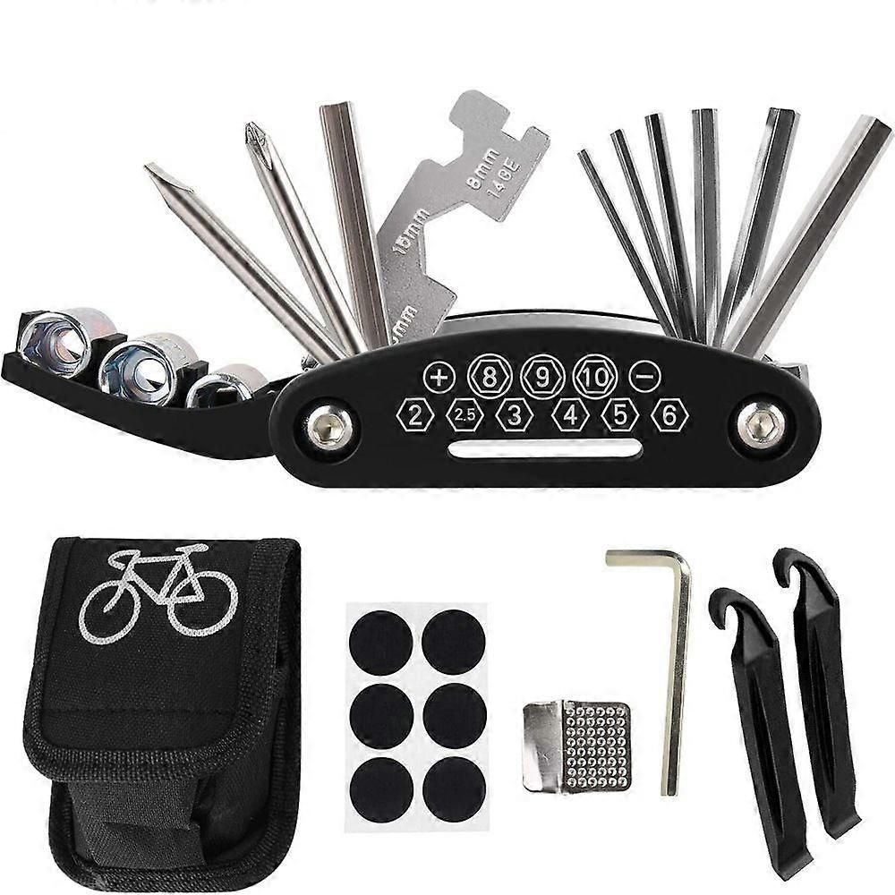 Bicycle Repair Kit, 16-in-1 Multifunctional Tire Lever, Bicycle Repair Kit, Multifunctional Strapping Kit