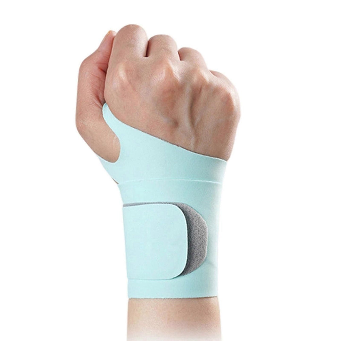 Thumb and Wrist Support Brace Adjustable Compression Wrist Wrap, Elastic Breathable Wrist Stabiliser for Gym Fitness, Sports and Daily Use - Sky Blue