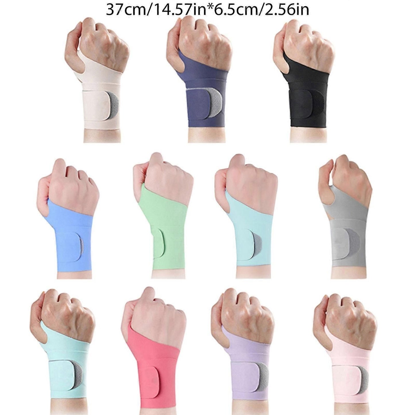 Thumb and Wrist Support Brace Adjustable Compression Wrist Wrap, Elastic Breathable Wrist Stabiliser for Gym Fitness, Sports and Daily Use - Gray