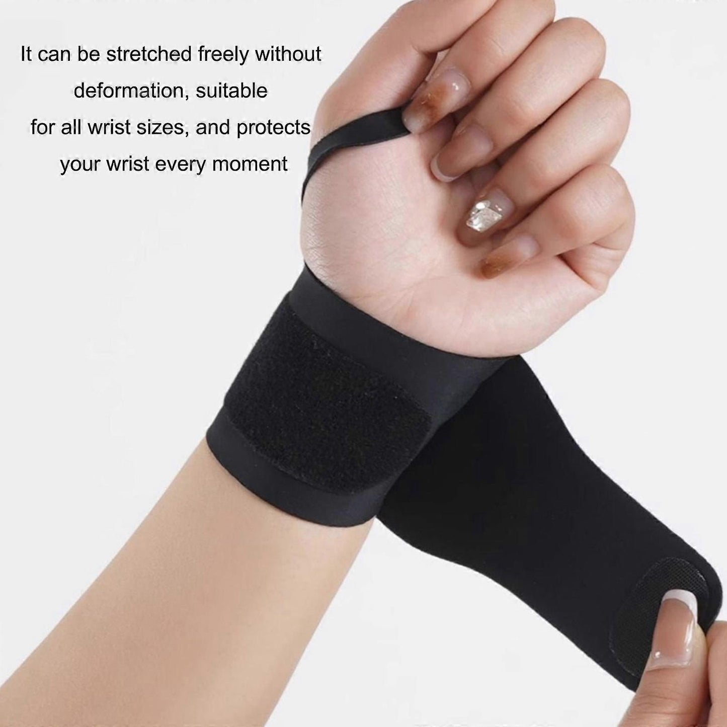 Thumb and Wrist Support Brace Adjustable Compression Wrist Wrap, Elastic Breathable Wrist Stabiliser for Gym Fitness, Sports and Daily Use - Gray