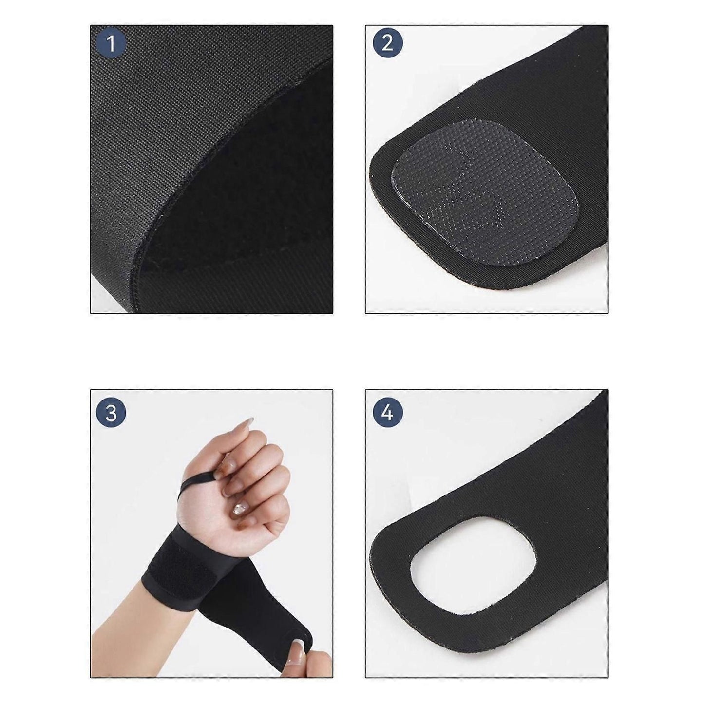 Thumb and Wrist Support Brace Adjustable Compression Wrist Wrap, Elastic Breathable Wrist Stabiliser for Gym Fitness, Sports and Daily Use - Black