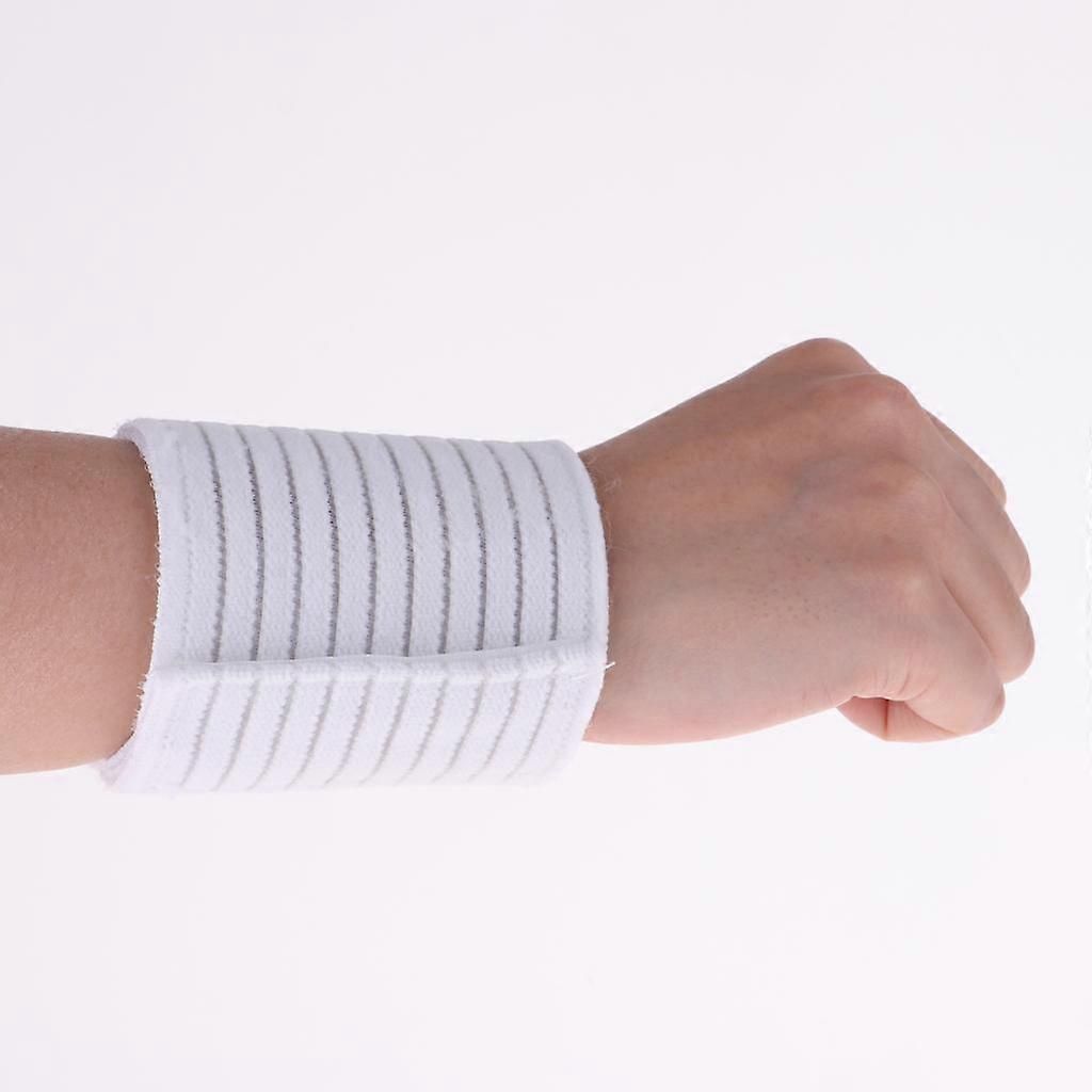 1 Pair Professional Wrist Wraps Support for Weightlifting, Training, Fitness - White