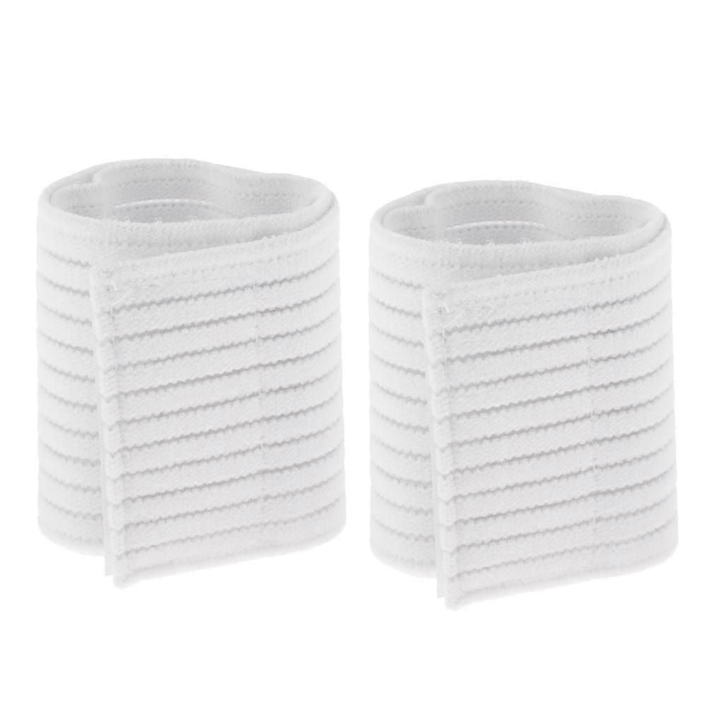 1 Pair Professional Wrist Wraps Support for Weightlifting, Training, Fitness - White