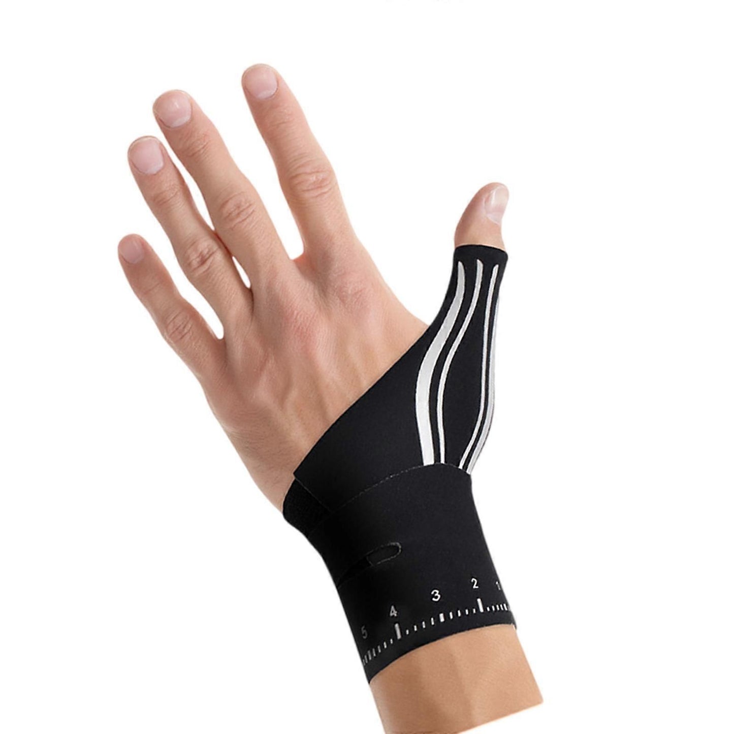 Thumb Stabilizing Wrist Support Wrap, Adjustable Non-Slip Compression Wrist Brace with Breathable Fabric for Cycling, Rock Climbing and Sports - Black Left Hand