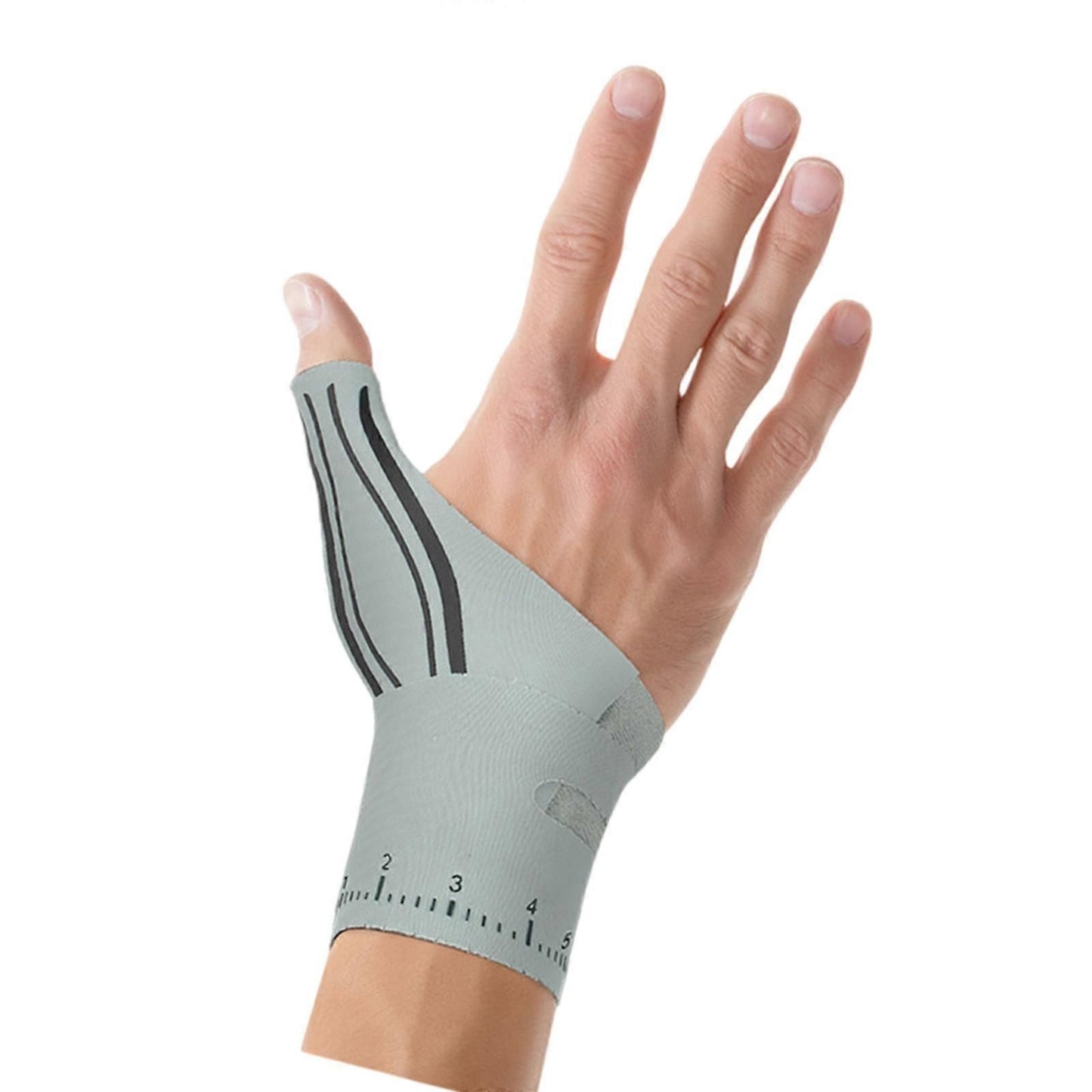 Thumb Stabilizing Wrist Support Wrap, Adjustable Non-Slip Compression Wrist Brace with Breathable Fabric for Cycling, Rock Climbing and Sports - Gray Left Hand