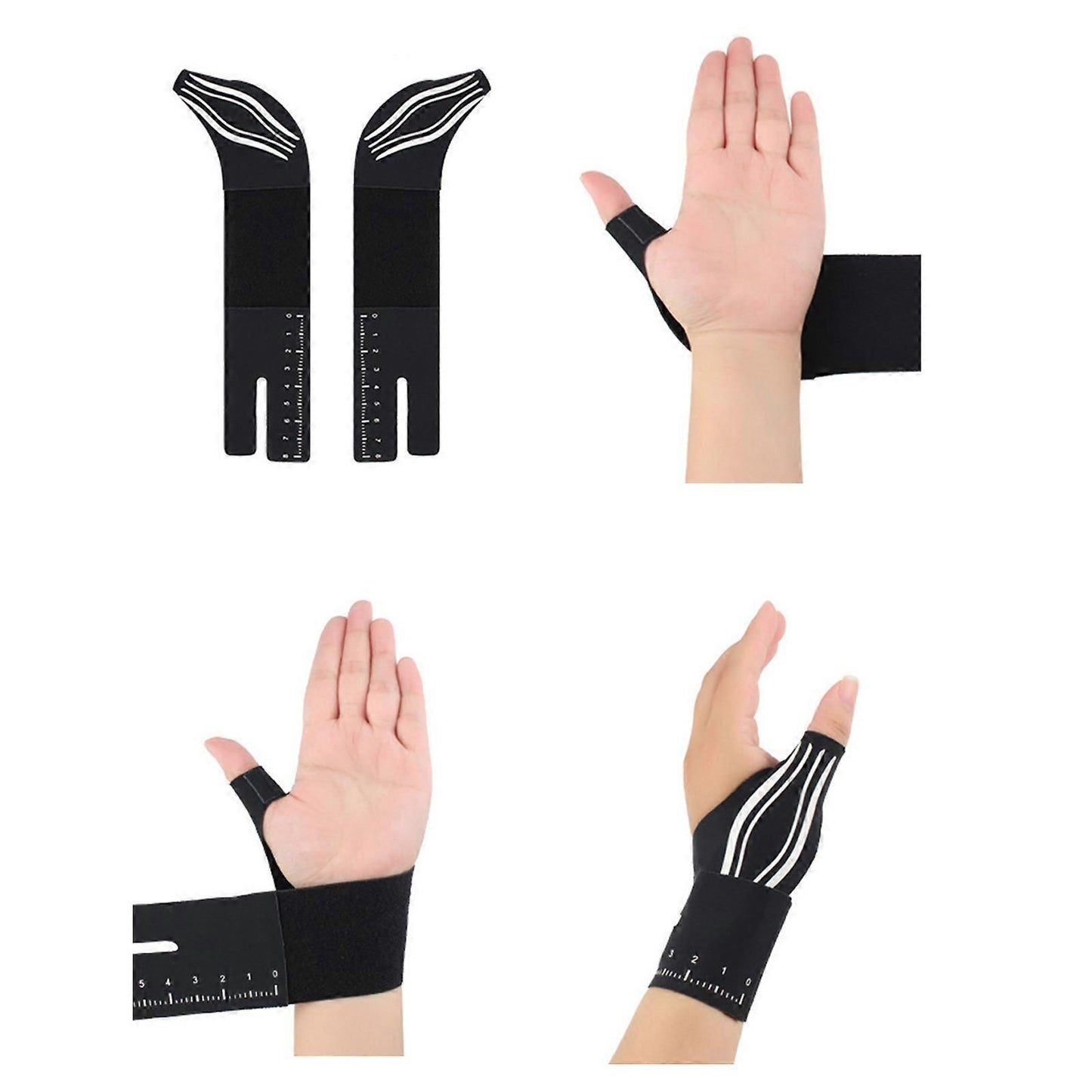 Thumb Stabilizing Wrist Support Wrap, Adjustable Non-Slip Compression Wrist Brace with Breathable Fabric for Cycling, Rock Climbing and Sports - Gray Left Hand
