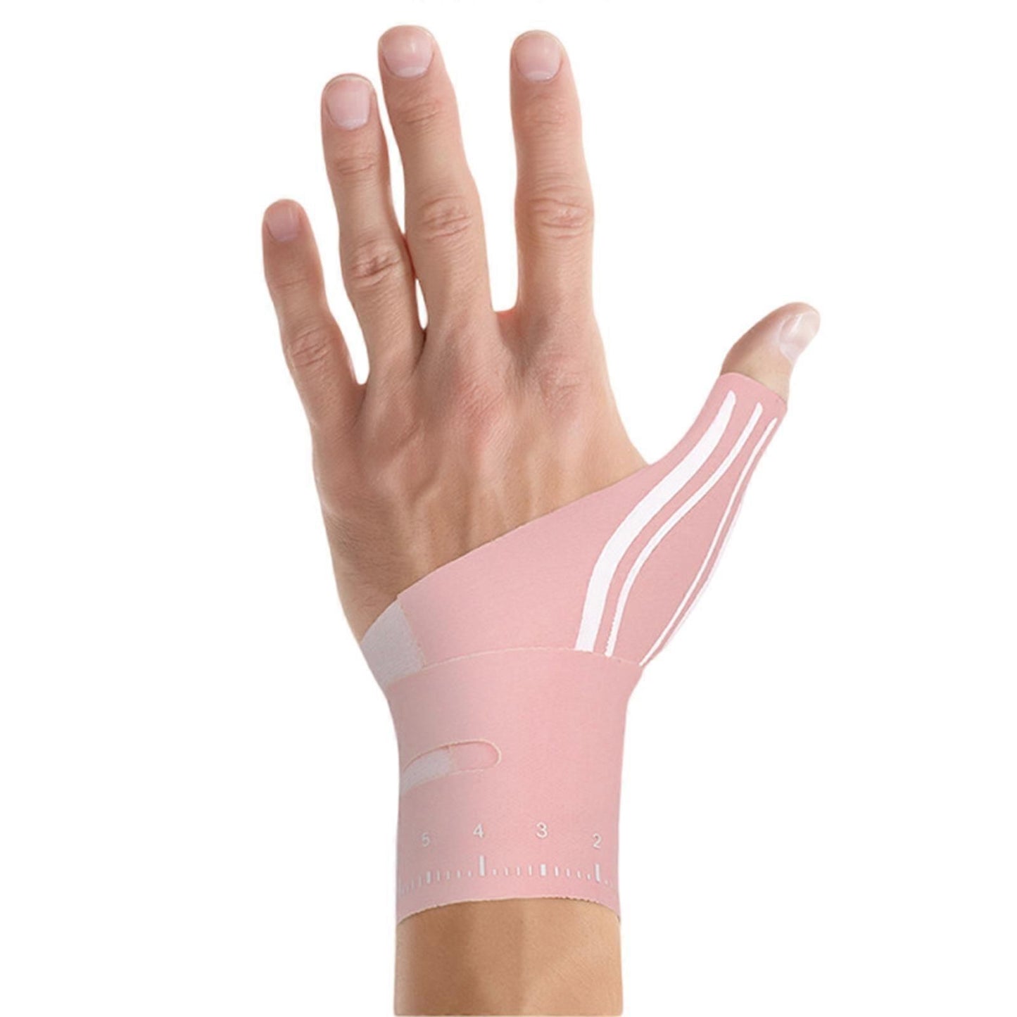 Thumb Stabilizing Wrist Support Wrap, Adjustable Non-Slip Compression Wrist Brace with Breathable Fabric for Cycling, Rock Climbing and Sports - Pink Right Hand