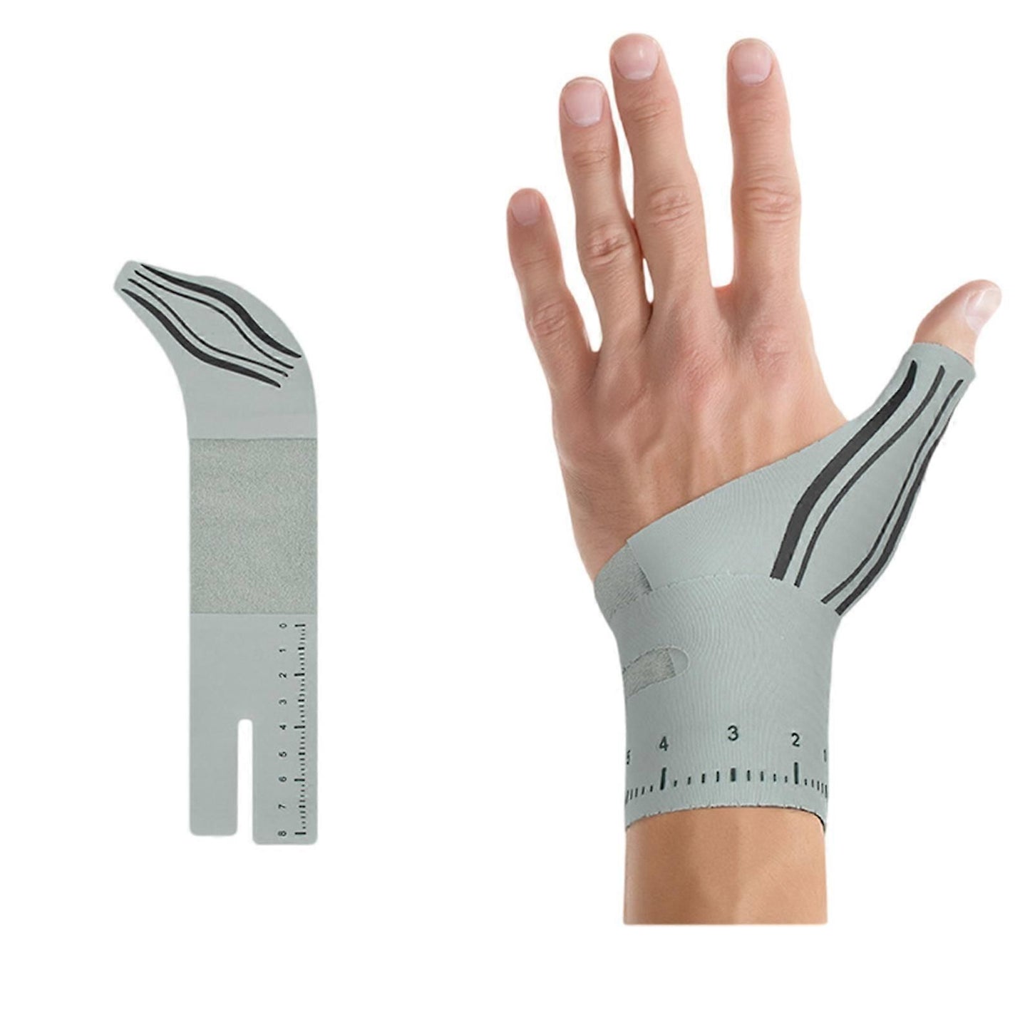 Thumb Stabilizing Wrist Support Wrap, Adjustable Non-Slip Compression Wrist Brace with Breathable Fabric for Cycling, Rock Climbing and Sports - Gray Right Hand